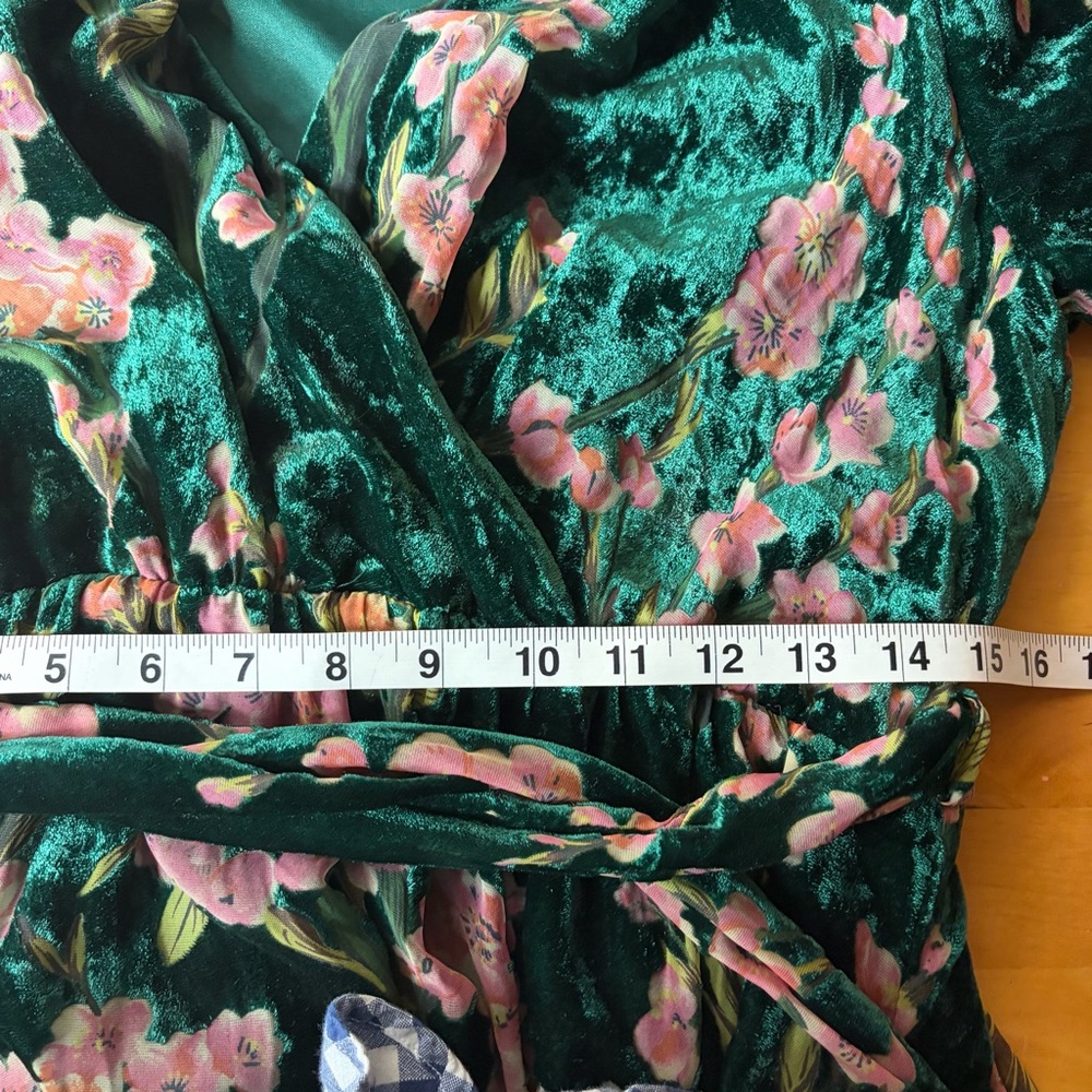 Baltic Born Uma Velvet Maxi Dress Size XXL Emerald Green Floral Romantic Elegant - Picture 9 of 11